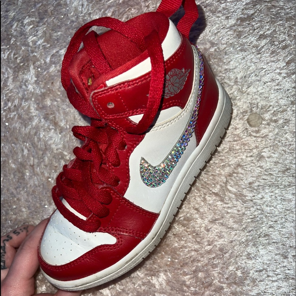Bling / Swarovski high top Nike Jordan’s